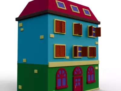 Stylized Floating Island House 09 Low-poly 3D model