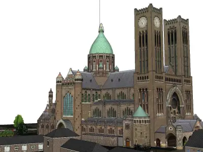 Architecture-Religion-God-Culture-Temple-0241 church with spi... 3D model