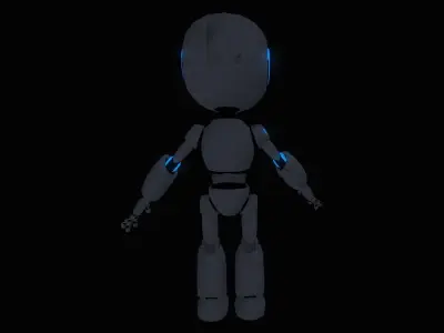 Cute Robot Rigged 1 Male 3D Model Low-poly Low-poly 3D model