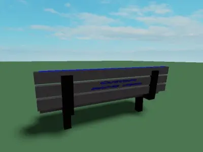 Custom Bench Low-poly 3D model
