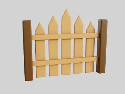 Cartoon Fence 10 3D model
