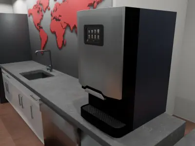 OFFICE FLOOR LOWPOLY AND PBR READY FOR GAMES AND ANIMATIONS Low-poly 3D model