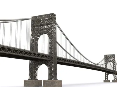 American bridges Low-poly 3D model