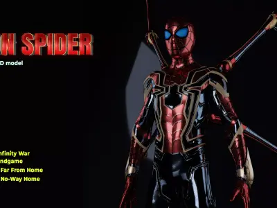 Spiderman Iron Spider MCU High Poly Rigged 3D model
