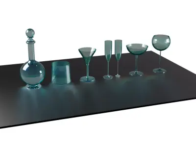 glass bottles 3D model