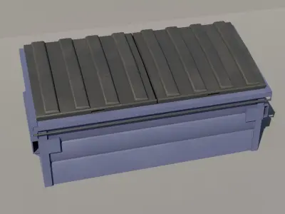 Blue Dumpster Low-poly 3D model