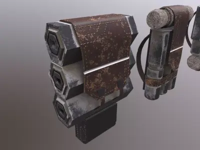 Post apocalyptic Bags Low-poly 3D model