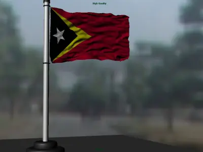 East Timor flag 3D model