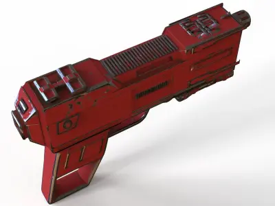 Sci-fi gun 3D model 15