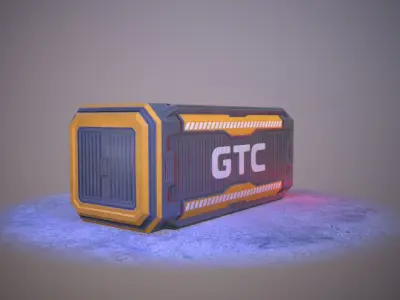 Sci-Fi Container Game Ready Low-poly 3D model purchase
