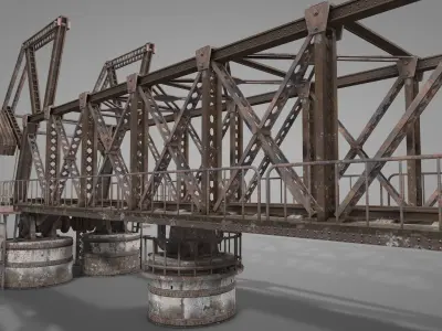 Railway Iron Drawbridge 3D model