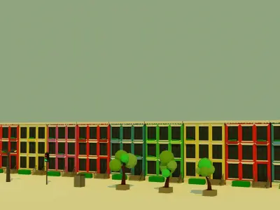 Low Poly Urban City Low-poly 3D model