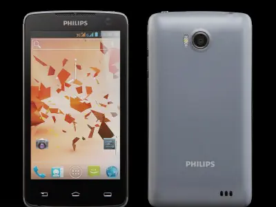Philips Xenium W732 Black Grey Low-poly 3D model