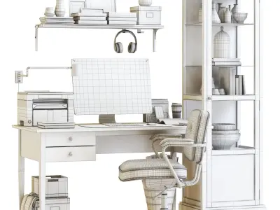 Office workplace 8 3D model