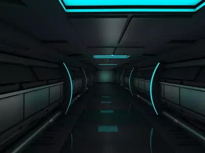 Sci Fi Interior 3D model 6