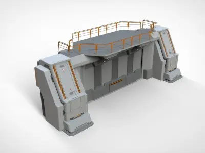 sci fi door 4 3D model