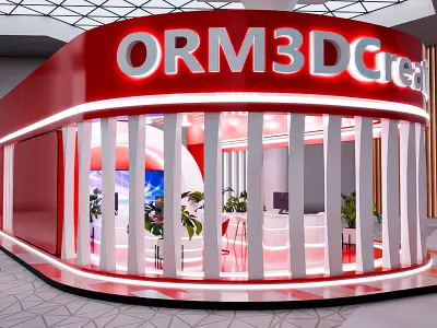 Exhibition Booth 3D Model Clean Topology Node Based Shaders 3D model