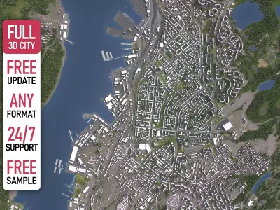 Murmansk - 3D City Model Low-poly 3D model