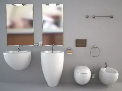 Bathroom Furniture Set 3D model