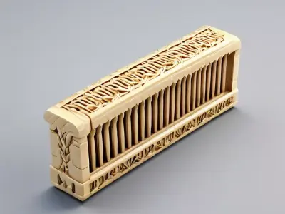 Ornate Balustrade Section Architectural Detail Low-poly 3D model