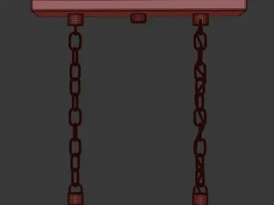 Bronze Kitchen Pot Rack Chandelier 3D model