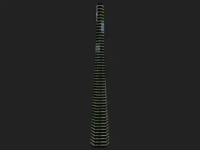 Sci-Fi Skyscraper Low-poly 3D model