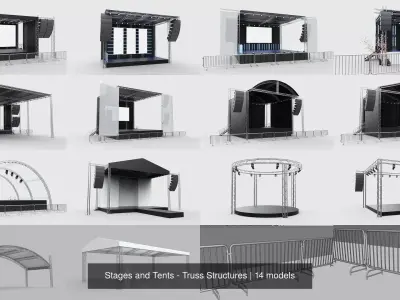 Stages and Tents - Truss Structures 3D Model Pack