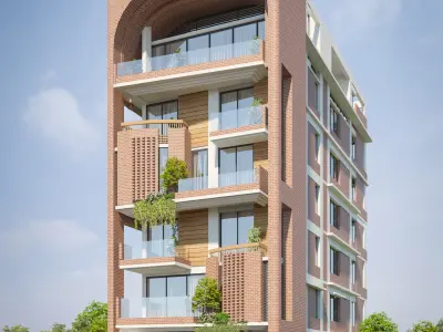 Modern residential building Design Exterior rendering 3D model