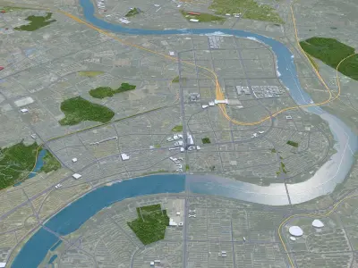 Jilin China 60km Low-poly 3D model
