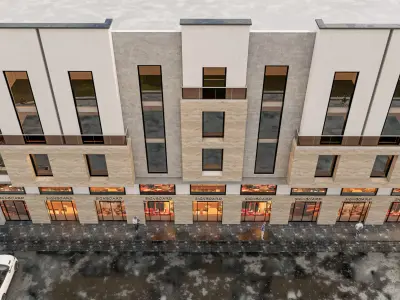 Mixed Use Residential and Commercial Facade 3D model