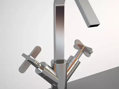 Fantini Rivera 4256F mixer Low-poly 3D model