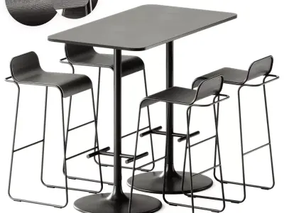 Casual High table by Bene and Flow Stool by True Design 3D model
