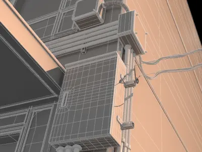 Electric Panel full scene Low-poly 3D model