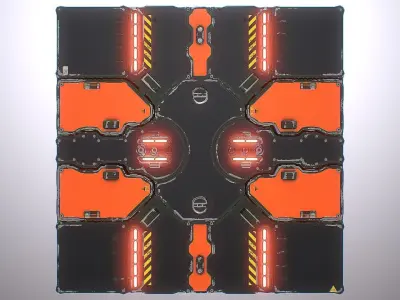 PBR Sci-Fi Spaceship Texture 29 Low-poly 3D model