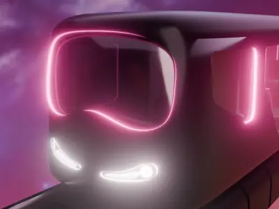 Sci-Fi Metro Train Low-poly 3D model