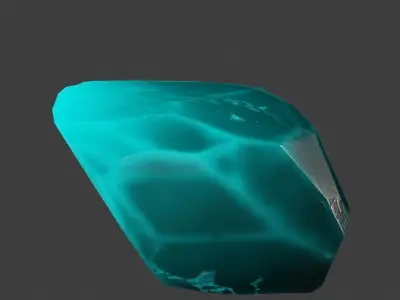 crystal turquoise stone Low-poly 3D model