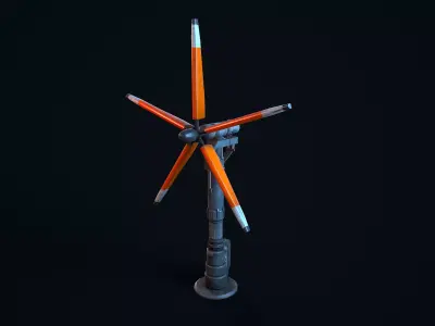 Sci Fi Wind Turbine Low-poly 3D model