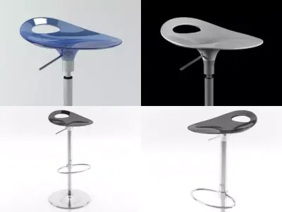 Samba four different bar stools 3D model