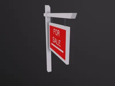 For sale notice 3D Model Low-poly 3D model