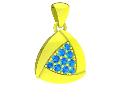 Modern Triangle Diamond Pendant for Women  4741 3D print model
