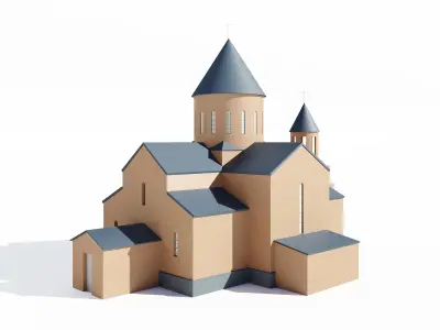 Church Low-poly 3D model