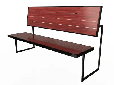 Street Bench Low-poly 3D model