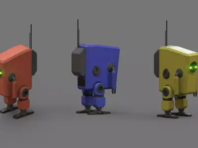 Small robot Low-poly 3D model
