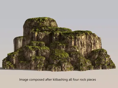Mossy Modular Rocks Kit 3D model