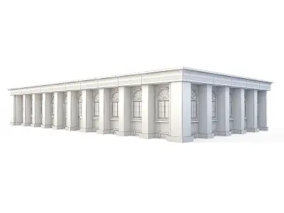 Tenement Building Ground Floor Low-poly 3D model