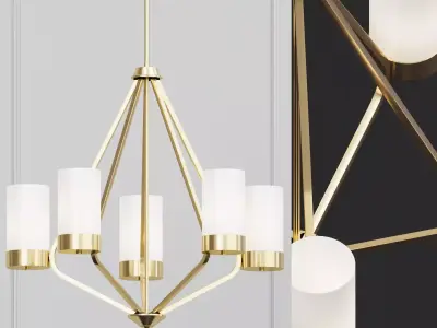 Elevate Collection 5 light Brushed Bronze Chandelier 3D model