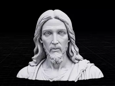 Jesus Christ Statue 3D Model Generic Religious Sculpture Low-poly 3D model