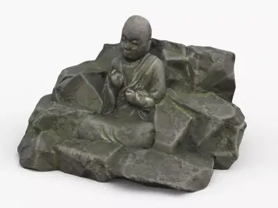 Rock Buddha 1008 Low-poly 3D model