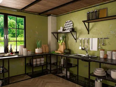 Loft Interior Scene  3D model