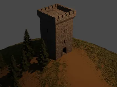 Stone Brick Gateway Free 3D model